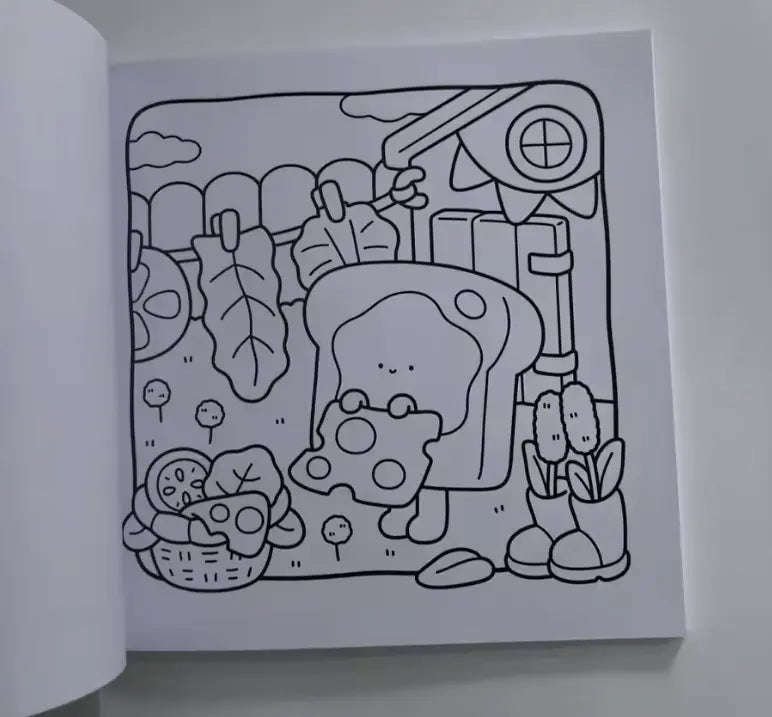 Breakfast Club: Cute and Easy Coloring Book for Adults